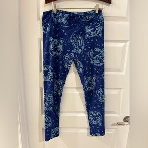 Lularoe Tiger Leggings Blue Size TC Tall and Curvy